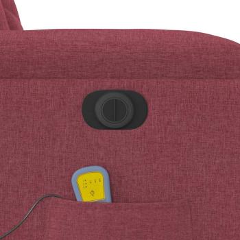 Elektrischer Massagesessel mit Aufstehhilfe Weinrot Stoff