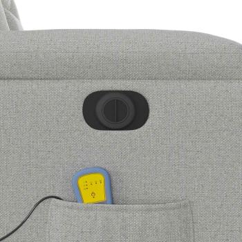 Massagesessel mit Aufstehhilfe Elektrisch Wolkengrau Stoff
