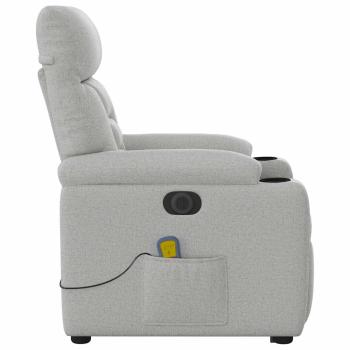 Massagesessel mit Aufstehhilfe Elektrisch Wolkengrau Stoff