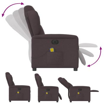 Massagesessel Elektrisch Dunkelbraun Stoff