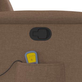 Massagesessel mit Aufstehhilfe Braun Stoff
