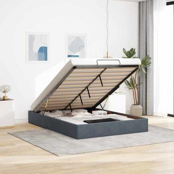 ARDEBO.de - Ottoman-Bett ohne Matratze Dunkelgrau 140x200 cm Samt