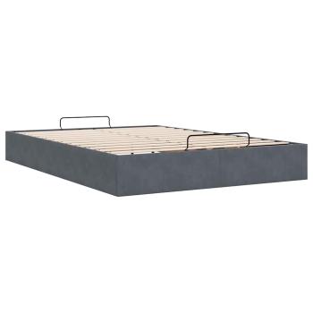 Ottoman-Bett ohne Matratze Dunkelgrau 140x200 cm Samt