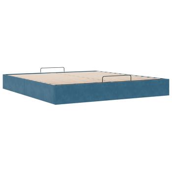 Ottoman-Bett ohne Matratze Dunkelblau 160x200 cm Samt