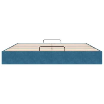 Ottoman-Bett ohne Matratze Dunkelblau 160x200 cm Samt