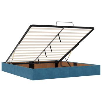 Ottoman-Bett ohne Matratze Dunkelblau 160x200 cm Samt