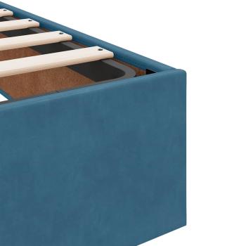 Ottoman-Bett ohne Matratze Dunkelblau 160x200 cm Samt