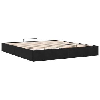Ottoman-Bett ohne Matratze Schwarz 160x200 cm Samt