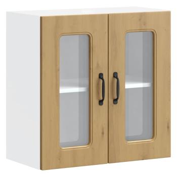 ARDEBO.de - Küchen-Hängeschrank mit Glastür Artisan-Eiche Holzwerkstoff