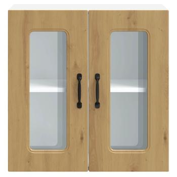Küchen-Hängeschrank mit Glastür Artisan-Eiche Holzwerkstoff
