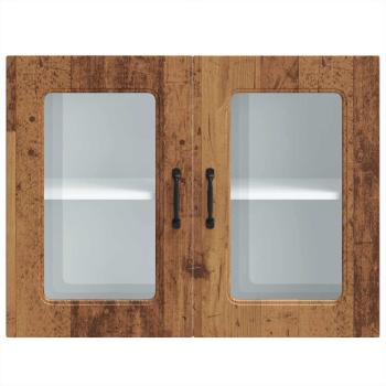 Küchen-Hängeschrank mit Glastür Altholz-Optik Holzwerkstoff
