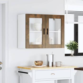 Küchen-Hängeschrank mit Glastür Porto Räuchereiche