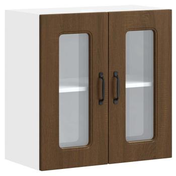 Küchen-Hängeschrank mit Glastür Kalmar Braun Eichen-Optik