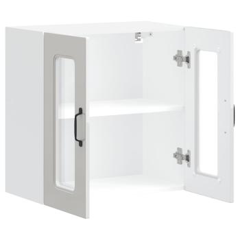 Küchen-Hängeschrank mit Glastür Hochglanz-Weiß Holzwerkstoff