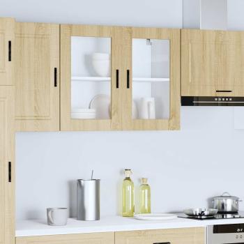 Küchen-Hängeschrank mit Glastür Porto Sonoma-Eiche