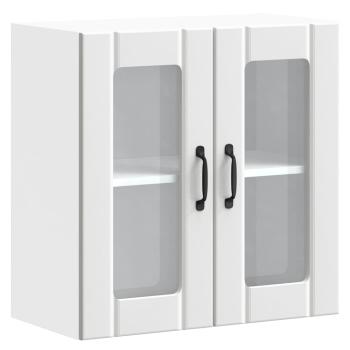 Küchen-Hängeschrank mit Glastür Lucca Weiß Holzwerkstoff