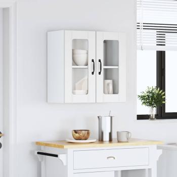 Küchen-Hängeschrank mit Glastür Lucca Weiß Holzwerkstoff