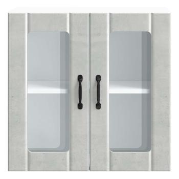 Küchen-Hängeschrank mit Glastür Lucca Betongrau Holzwerkstoff