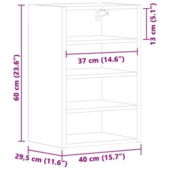 Hängeschrank Braun Eichen-Optik 40x29,5x60 cm Holzwerkstoff