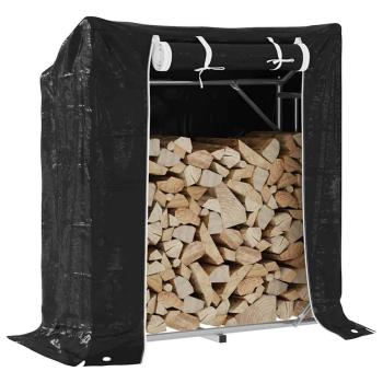 ARDEBO.de - Brennholzregal mit Regenschutz 100,5x40,5x110,5 cm