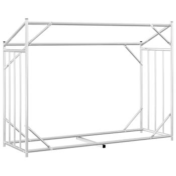 Brennholzregal mit Regenschutz 151x60,5x110,5 cm Stahl Verzinkt