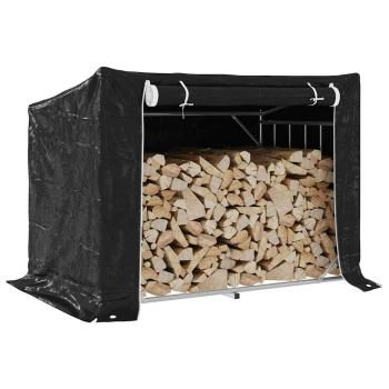 ARDEBO.de - Brennholzregal mit Regenschutz 150,5x100,5x110,5 cm