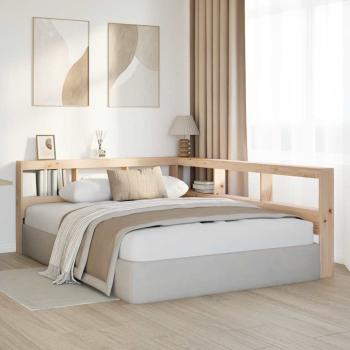 Kopfteil mit bücherregal L-form 135 cm massivholz kiefer