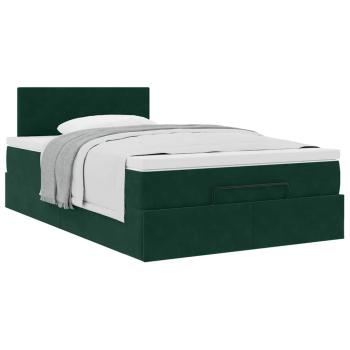 Ottoman-Bett mit Matratze Dunkelgrün 120x200 cm Samt