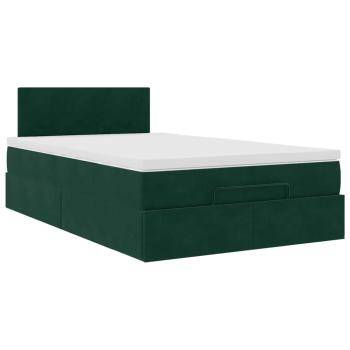 Ottoman-Bett mit Matratze Dunkelgrün 120x200 cm Samt