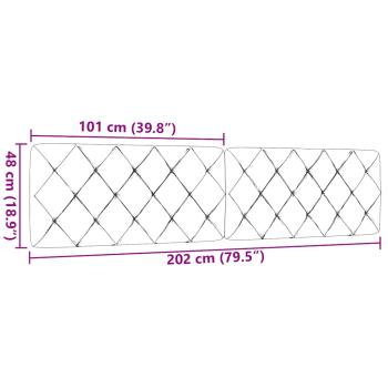 Kopfteil-Kissen Creme 200 cm Stoff