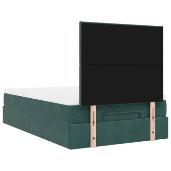 Ottoman-Bett mit Matratzen Dunkelgrün 120x200 cm Samt