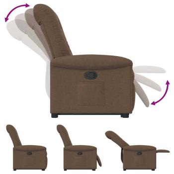 Relaxsessel mit Aufstehhilfe Braun Stoff