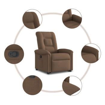 Relaxsessel mit Aufstehhilfe Braun Stoff