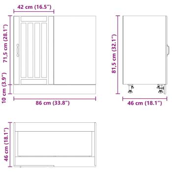 Spülenunterschrank Lucca Schwarz Holzwerkstoff