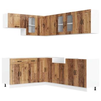 11-tlg. K?chenschrank-Set Kalmar Altholz-Optik Holzwerkstoff