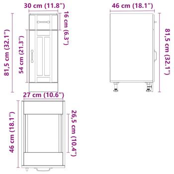 Küchen-Unterschrank Lucca Braun Eichen-Optik Holzwerkstoff