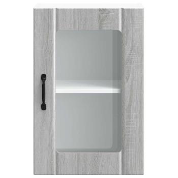 Küchen-Hängeschrank mit Glastür Lucca Grau Sonoma