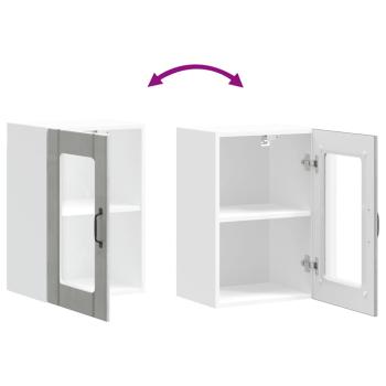 Küchen-Hängeschrank mit Glastür Lucca Betongrau