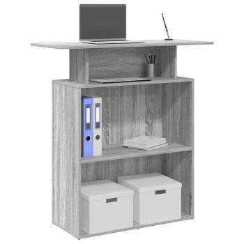 ARDEBO.de - Empfangstheke Grau Sonoma 100x40x104 cm Holzwerkstoff