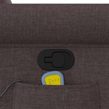 Massagesessel mit Aufstehhilfe Dunkelbraun Stoff