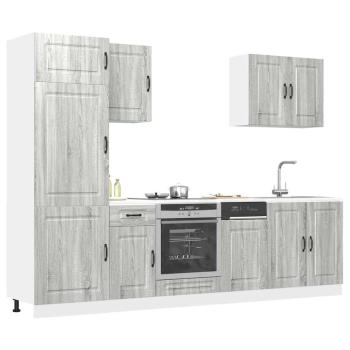 ARDEBO.de - 7-tlg. Küchenschrank-Set Kalmar Grau Sonoma Holzwerkstoff