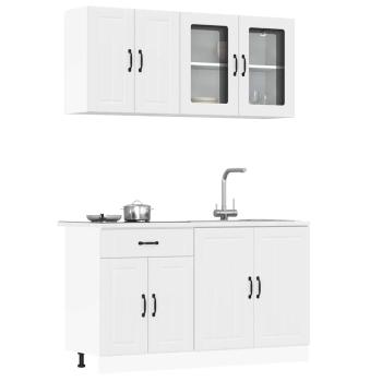 ARDEBO.de - 4-tlg. Küchenschrank-Set Kalmar Weiß Holzwerkstoff