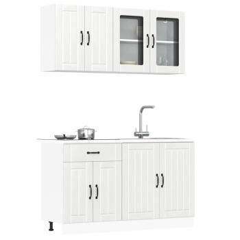 ARDEBO.de - 4-tlg. Küchenschrank-Set Kalmar Hochglanz-Weiß Holzwerkstoff