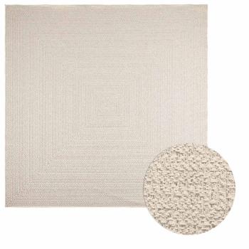 ARDEBO.de - Teppich ZIZUR Creme 240x240 cm Jute-Optik Indoor und Outdoor