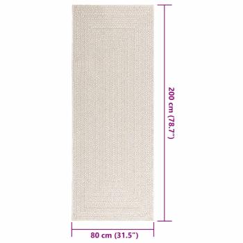 Teppich ZIZUR Creme 80x200 cm Jute-Optik Indoor und Outdoor
