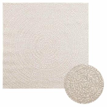 ARDEBO.de - Teppich ZIZUR Creme 120x120 cm Jute-Optik Indoor und Outdoor