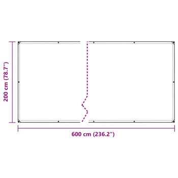 Transparente Plane mit Ösen 2x6 m Polyethylen