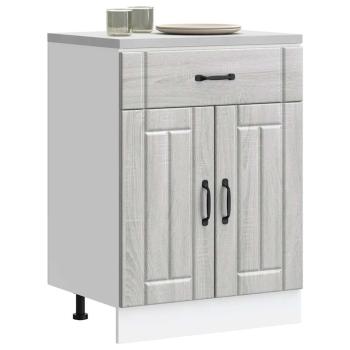 ARDEBO.de - Küchen-Unterschrank Lucca Grau Sonoma Holzwerkstoff