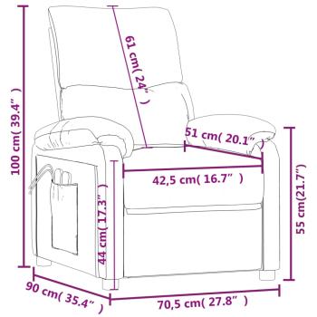 Massagesessel Elektrisch Dunkelgrau Stoff