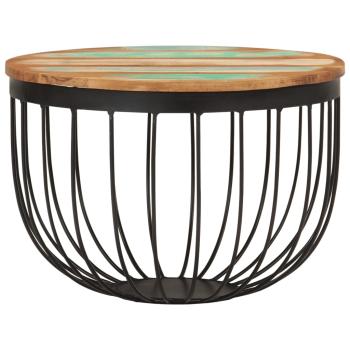 ARDEBO.de - Couchtisch Ø50x35 cm Altholz Massiv und Stahl
